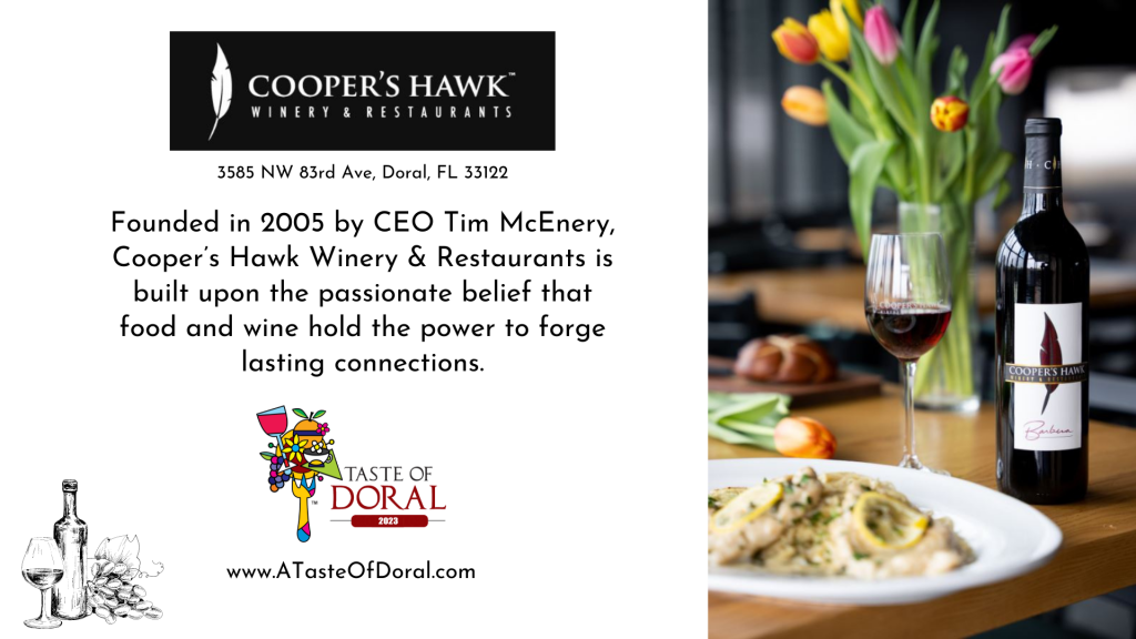 Coopers Hawk Taste of Doral Doral Restaurant Week 2023
