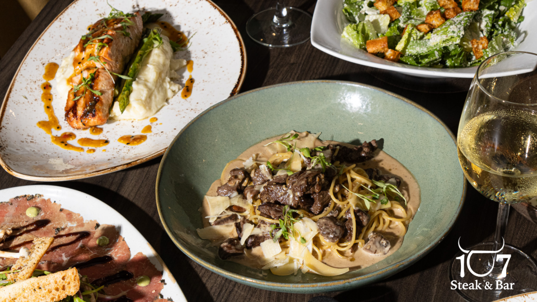 107 Steak & Bar Doral steakhouse dining and cocktails in Miami